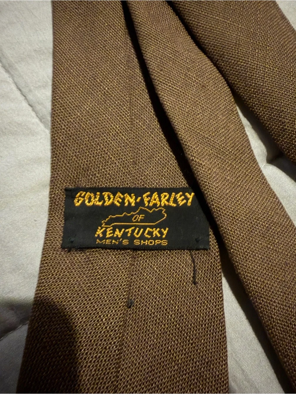 Men's Slim Brown Textured Tie